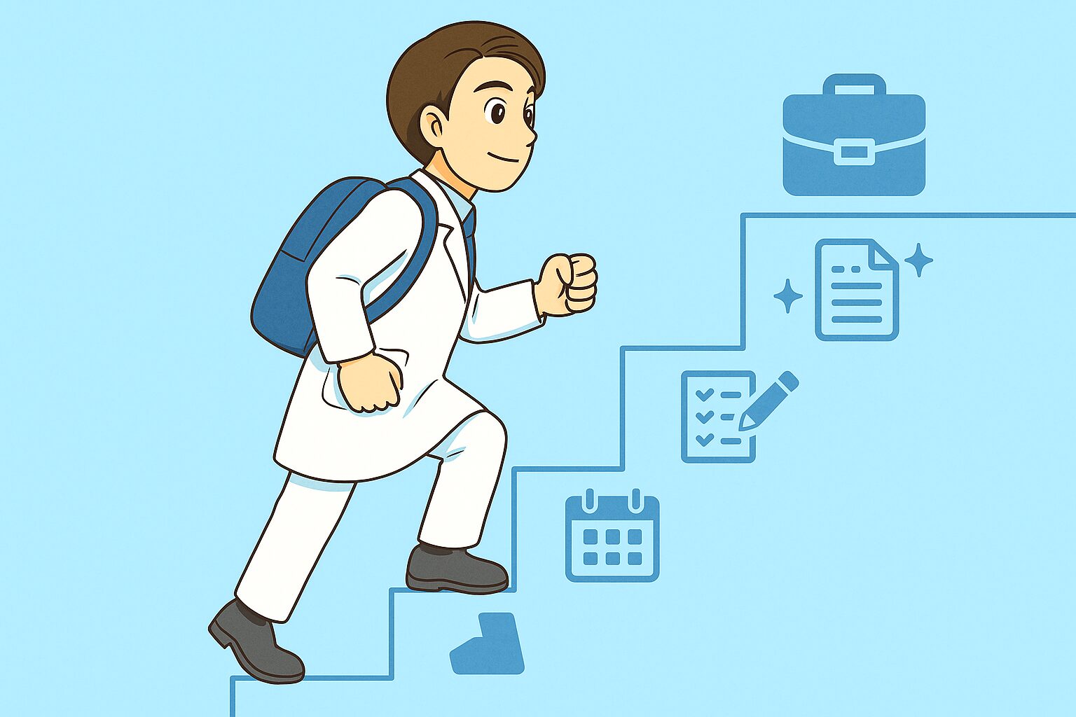 薬剤師転職STEP5の流れ(応募から面接まで)【STEP5】 薬剤師転職STEP5の流れ(応募・書類選考・面接調整・面接当日)を図で説明【STEP5】